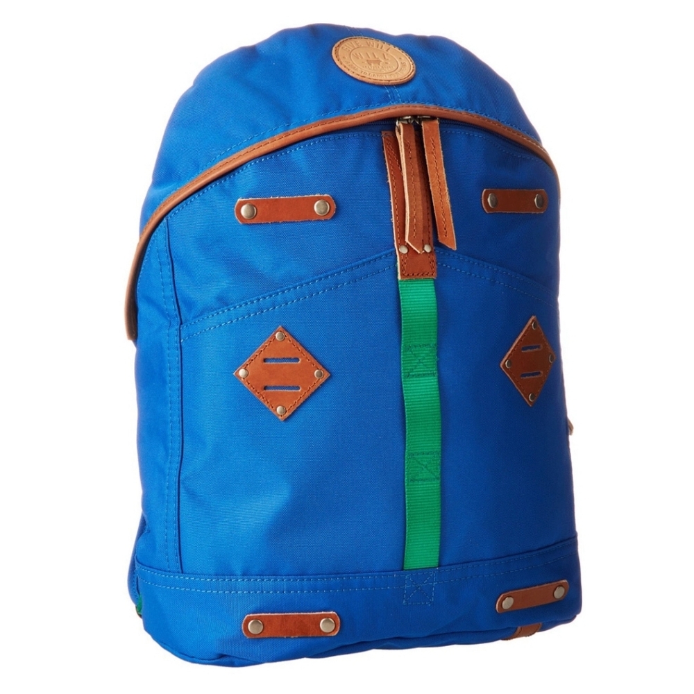Will Leather Goods Colorblock Blue Leather Accent Backpack